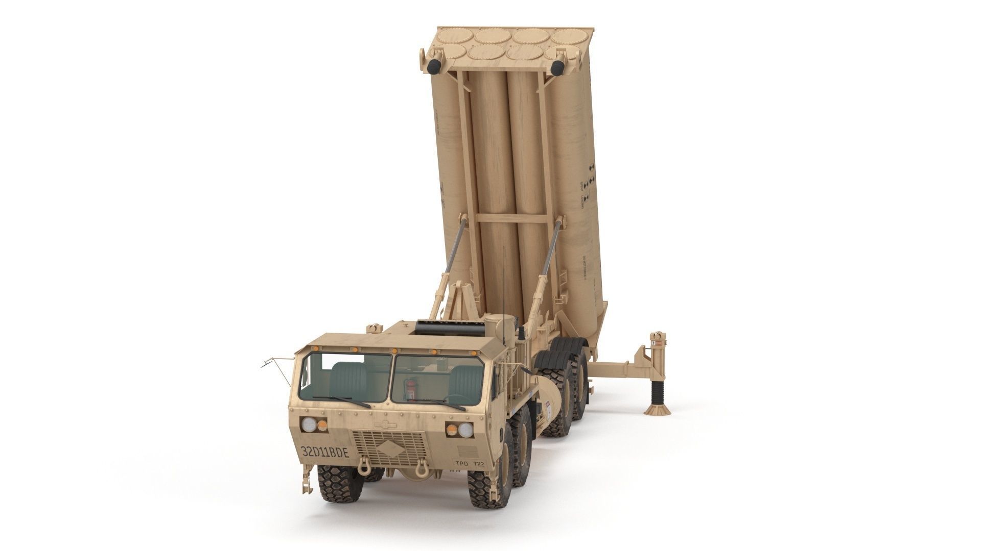 US Mobile Anti-Ballistic Missile System THAAD Open Version 3D model_23