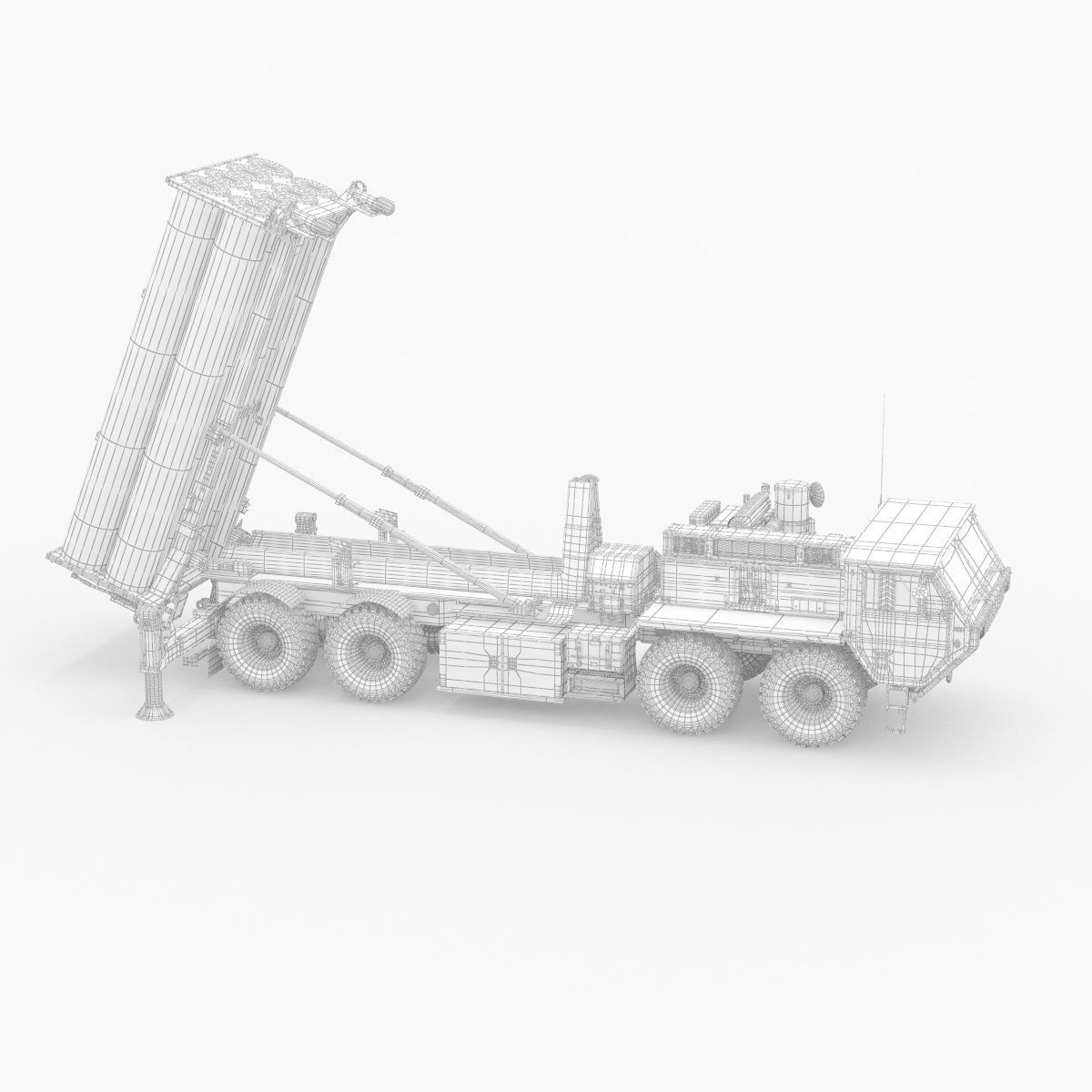 US Mobile Anti-Ballistic Missile System THAAD Open Version 3D model_41