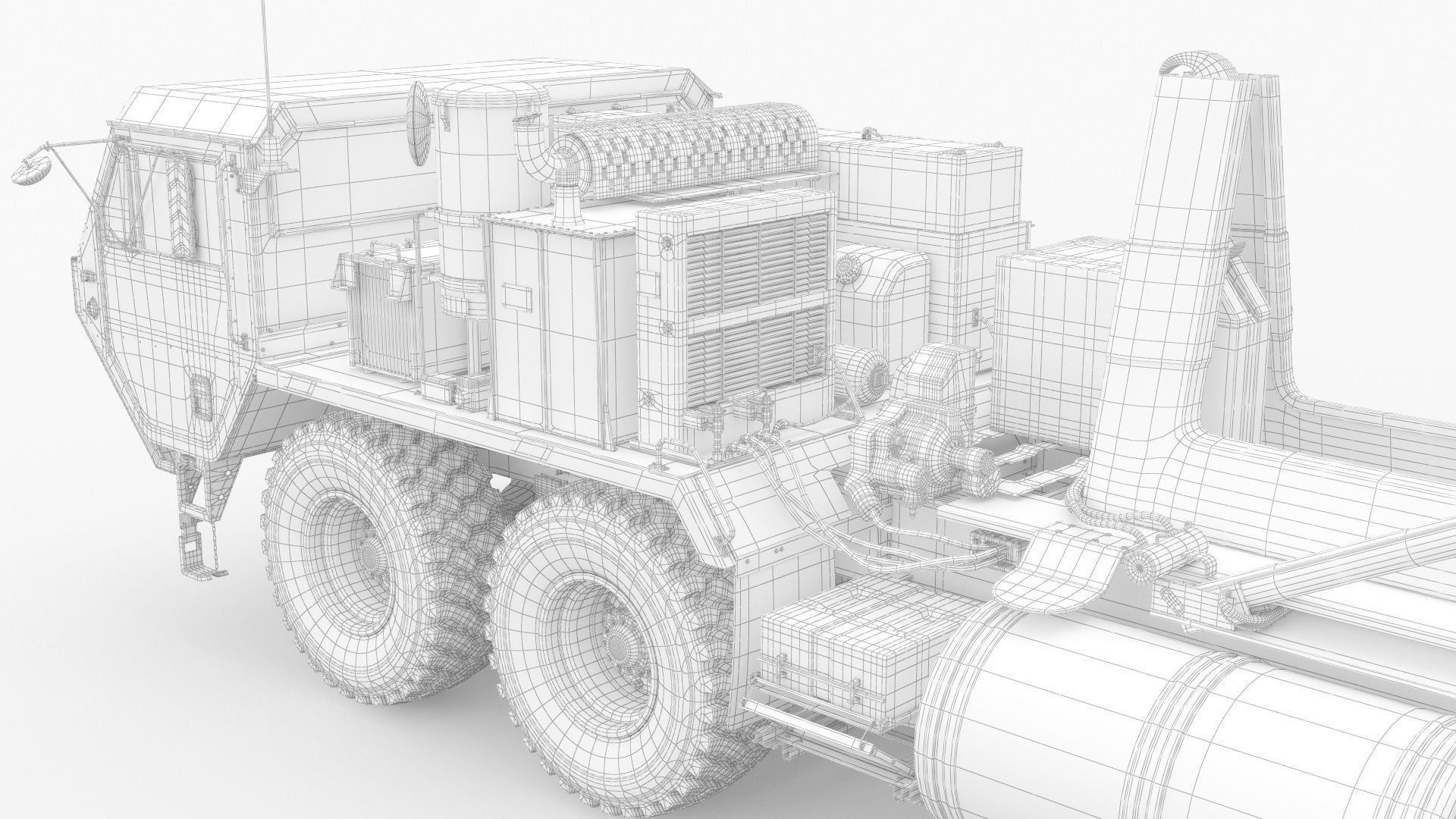 US Mobile Anti-Ballistic Missile System THAAD Open Version 3D model_17