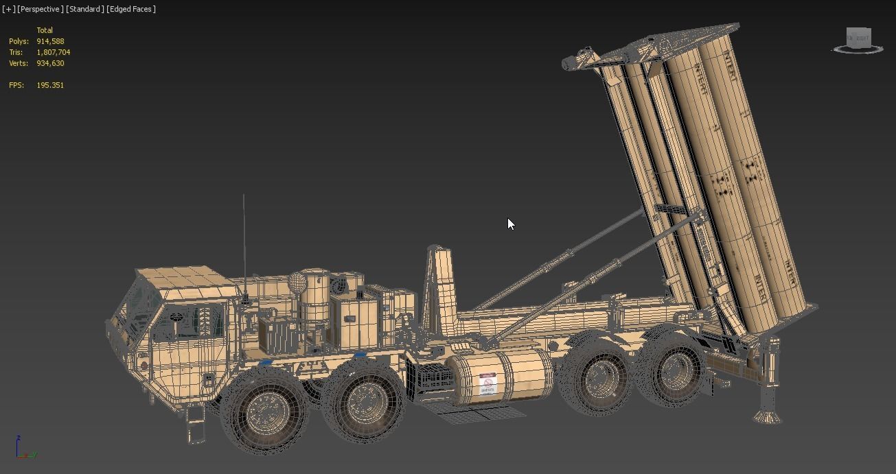 US Mobile Anti-Ballistic Missile System THAAD Open Version 3D model_5