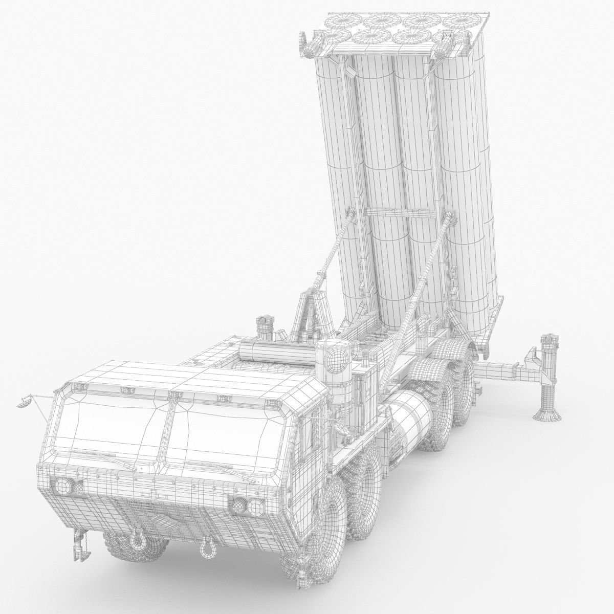 US Mobile Anti-Ballistic Missile System THAAD Open Version 3D model_39