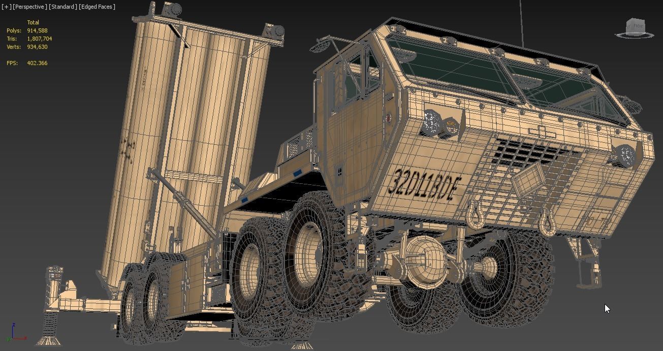 US Mobile Anti-Ballistic Missile System THAAD Open Version 3D model_6