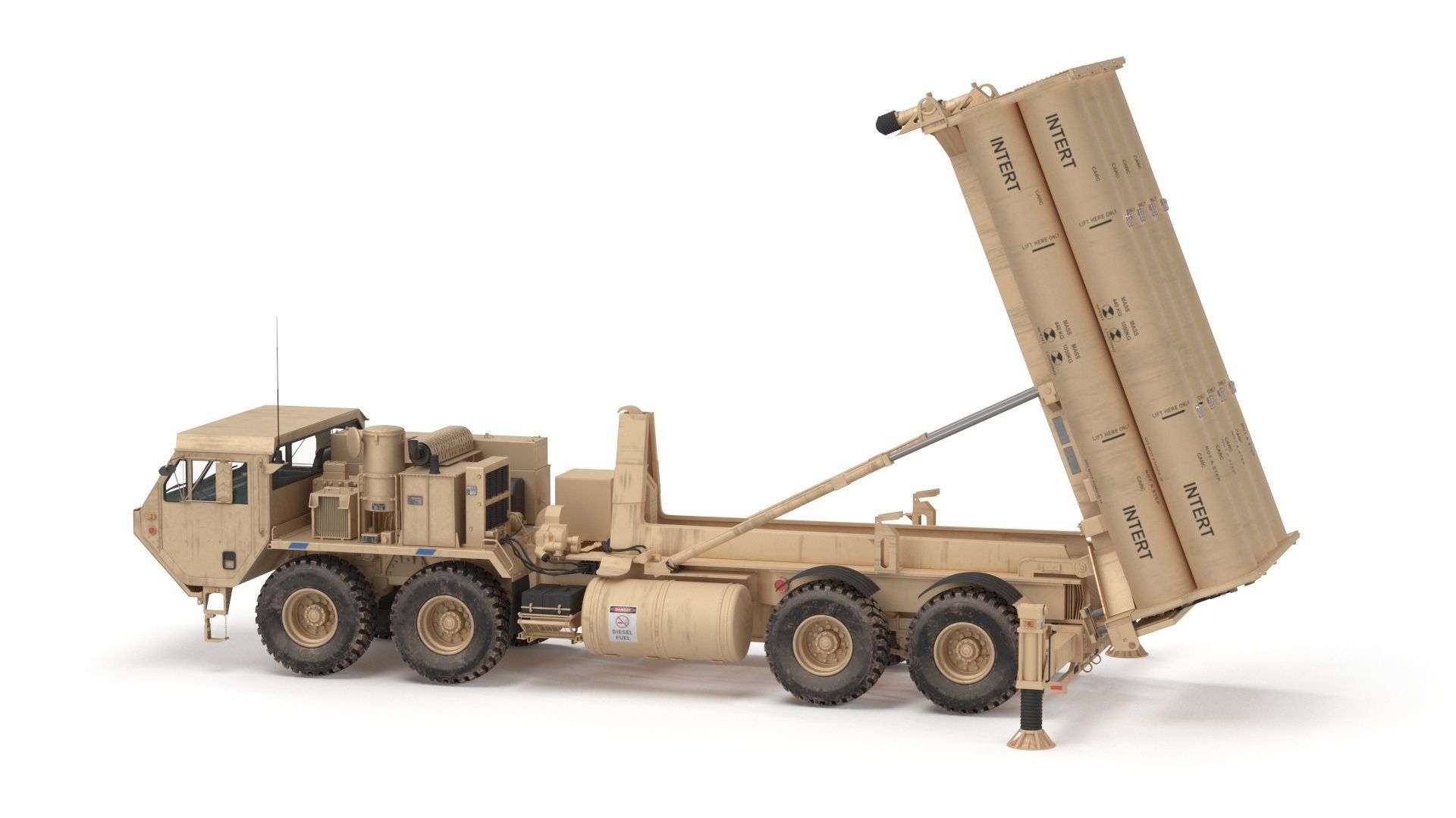US Mobile Anti-Ballistic Missile System THAAD Open Version 3D model_33