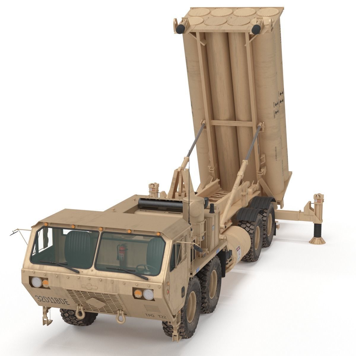US Mobile Anti-Ballistic Missile System THAAD Open Version 3D model_38