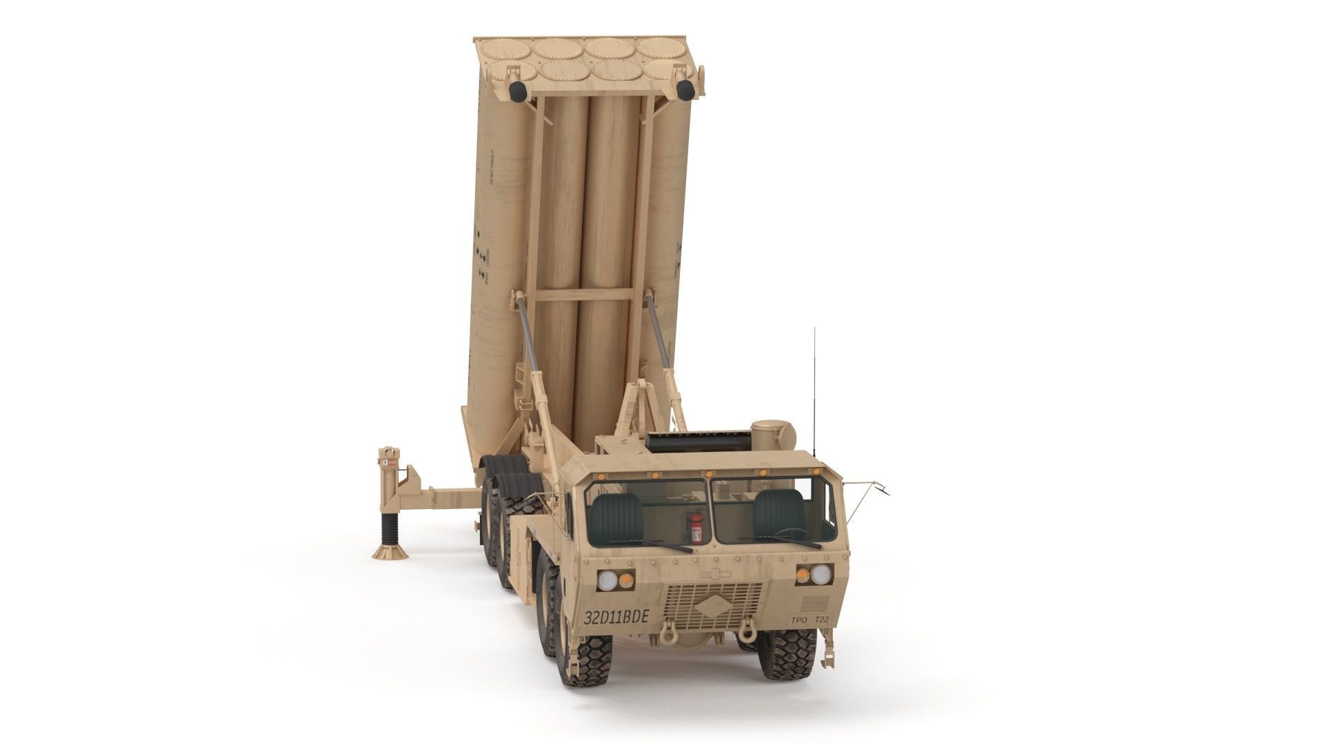 US Mobile Anti-Ballistic Missile System THAAD Open Version 3D model_24