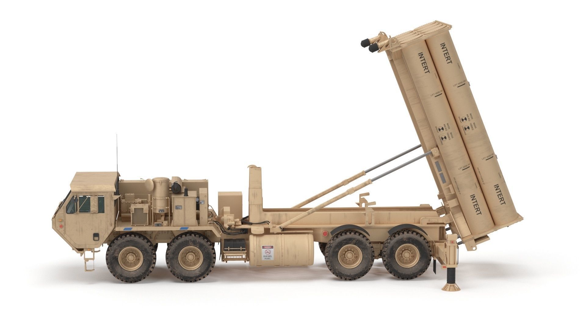 US Mobile Anti-Ballistic Missile System THAAD Open Version 3D model_34