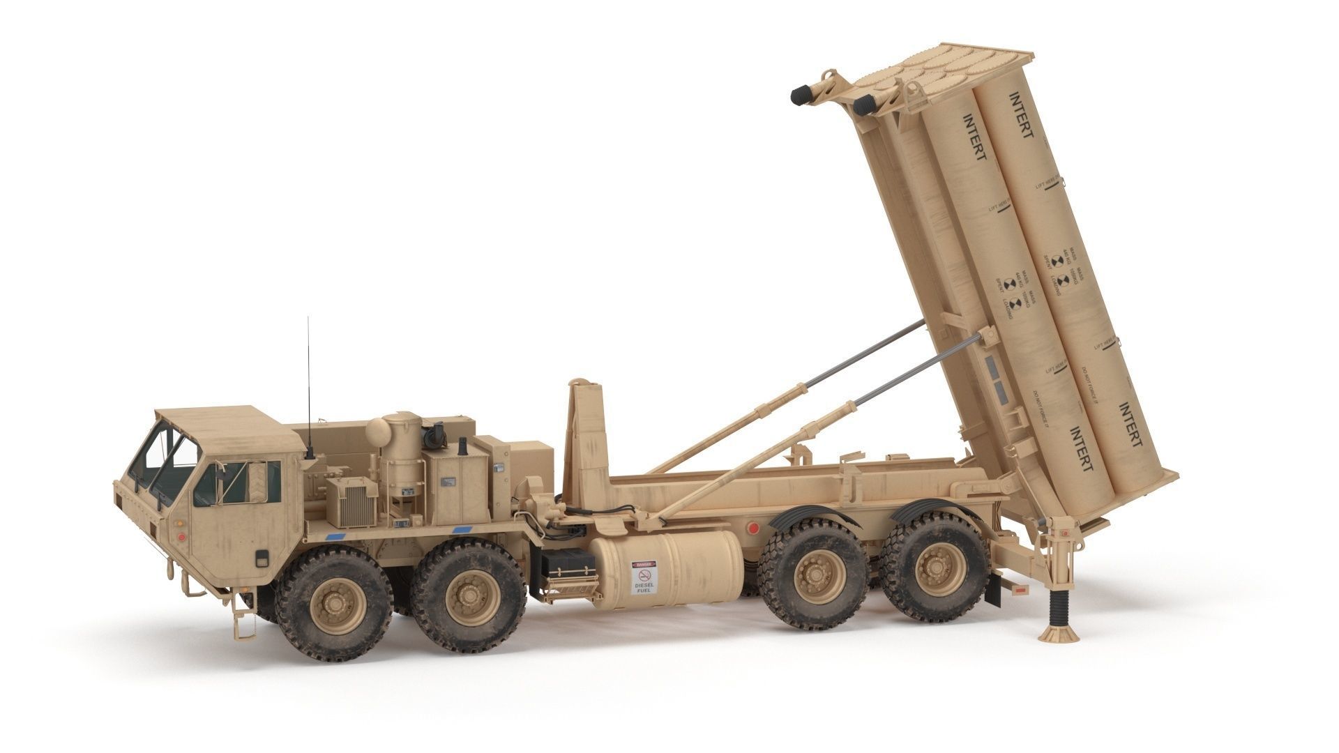 US Mobile Anti-Ballistic Missile System THAAD Open Version 3D model_35