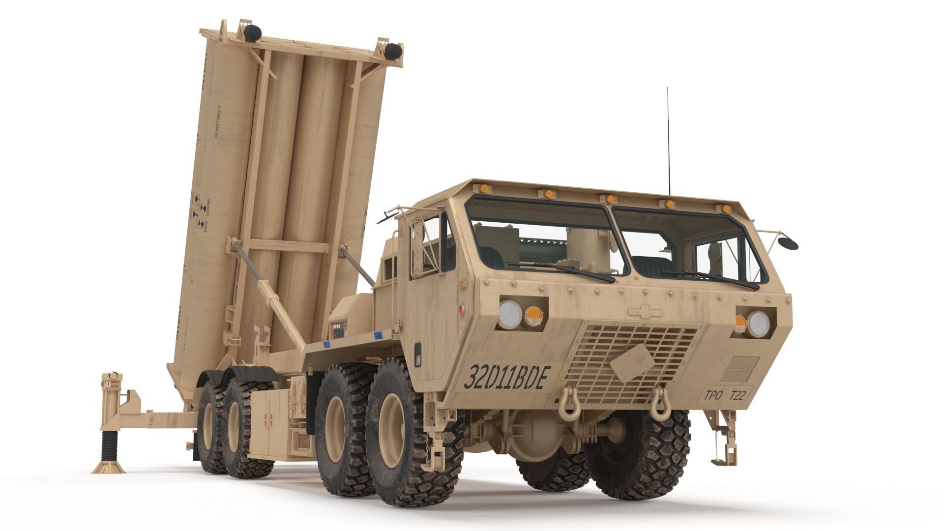 US Mobile Anti-Ballistic Missile System THAAD Open Version 3D model_15