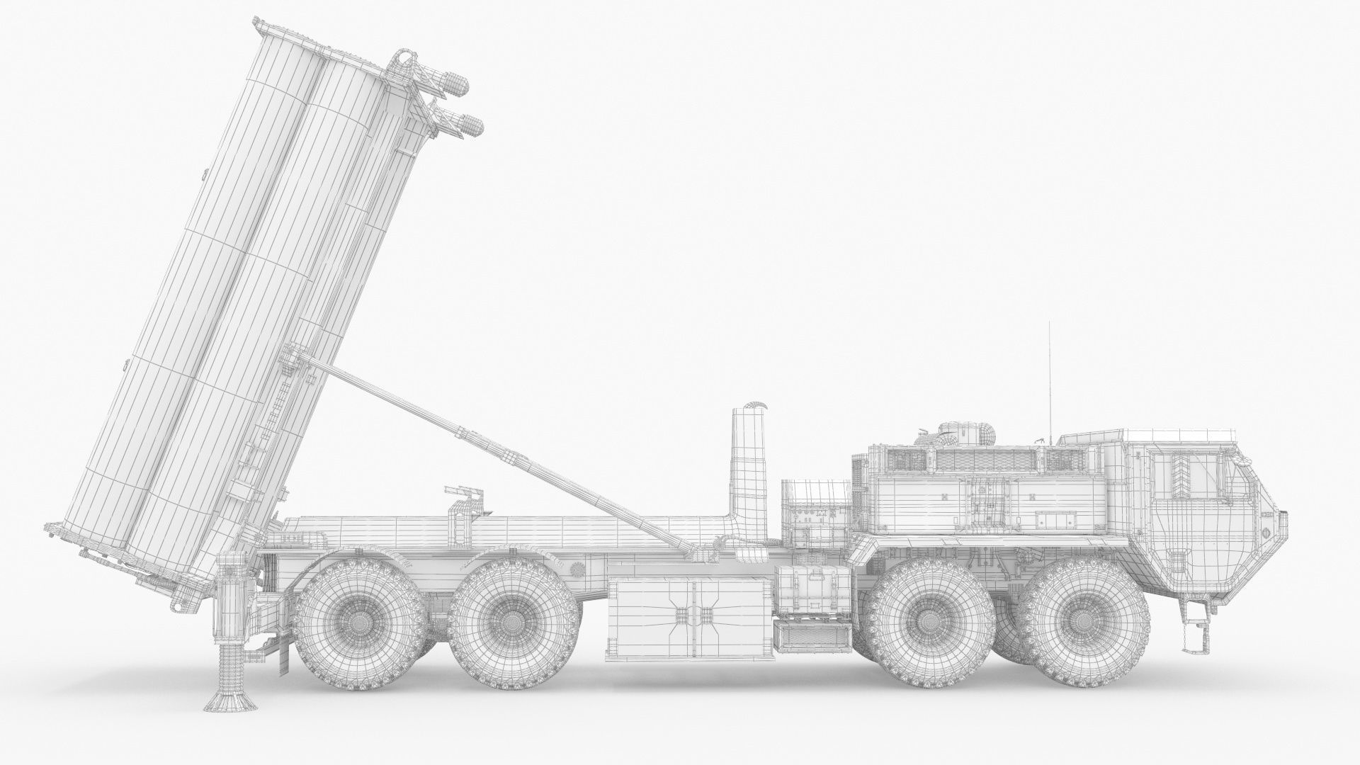 US Mobile Anti-Ballistic Missile System THAAD Open Version 3D model_14