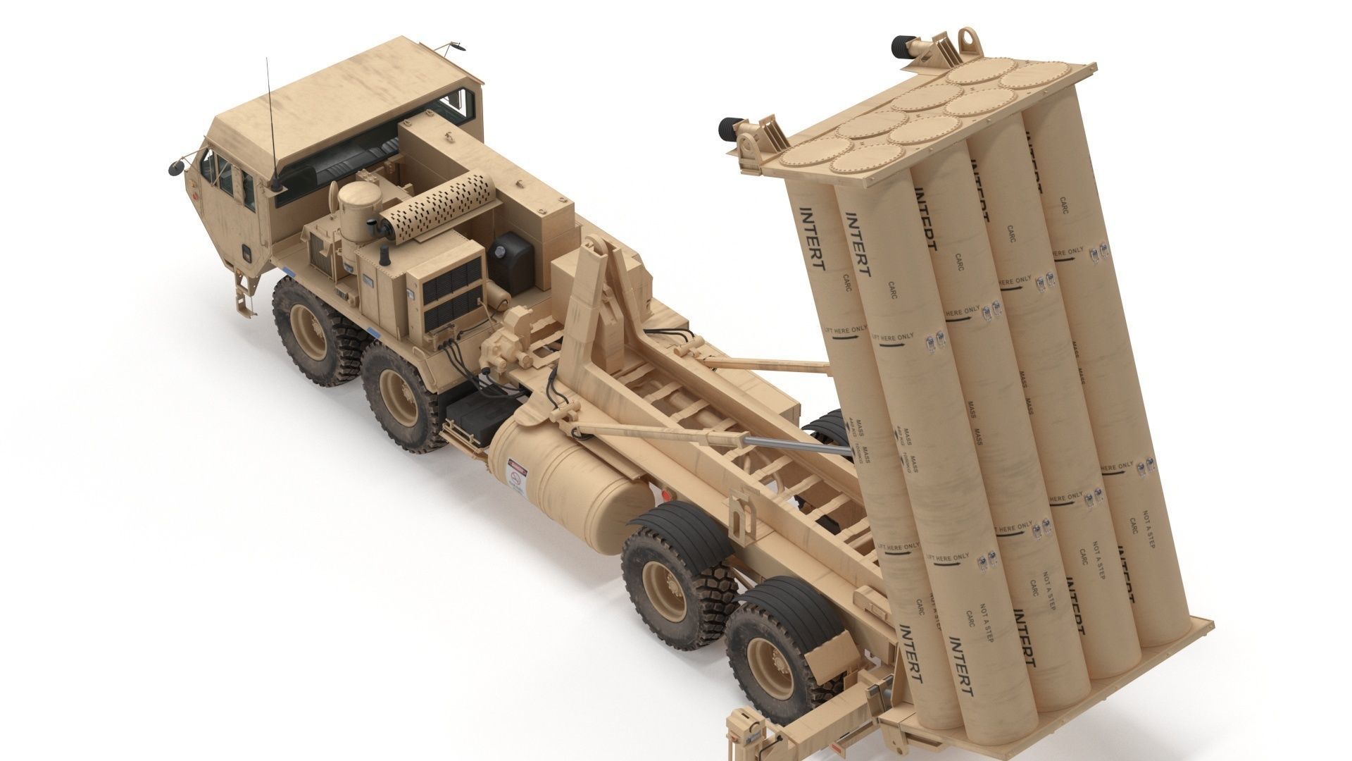 US Mobile Anti-Ballistic Missile System THAAD Open Version 3D model_4