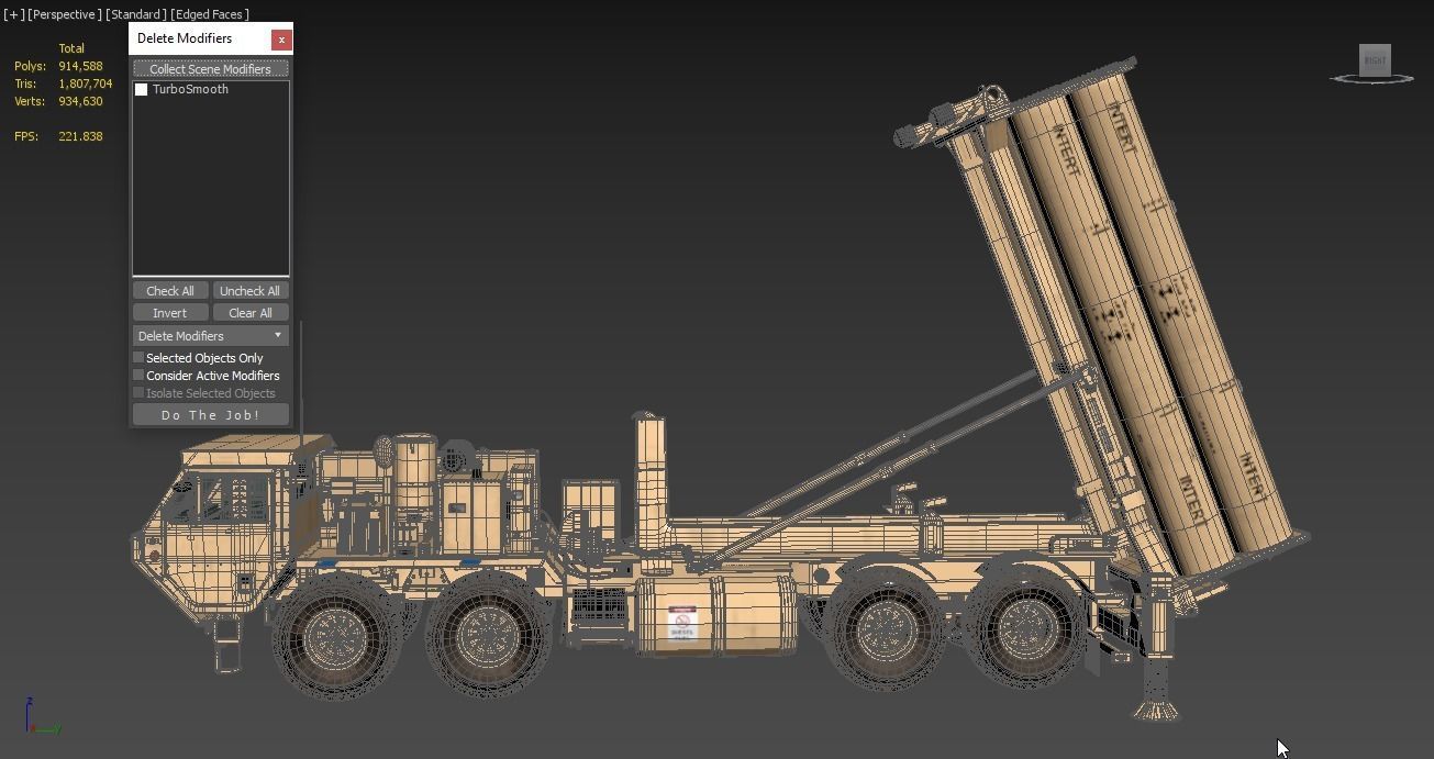 US Mobile Anti-Ballistic Missile System THAAD Open Version 3D model_10