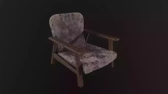 Post apocalyptic chair 3D Model Low-poly 3D model