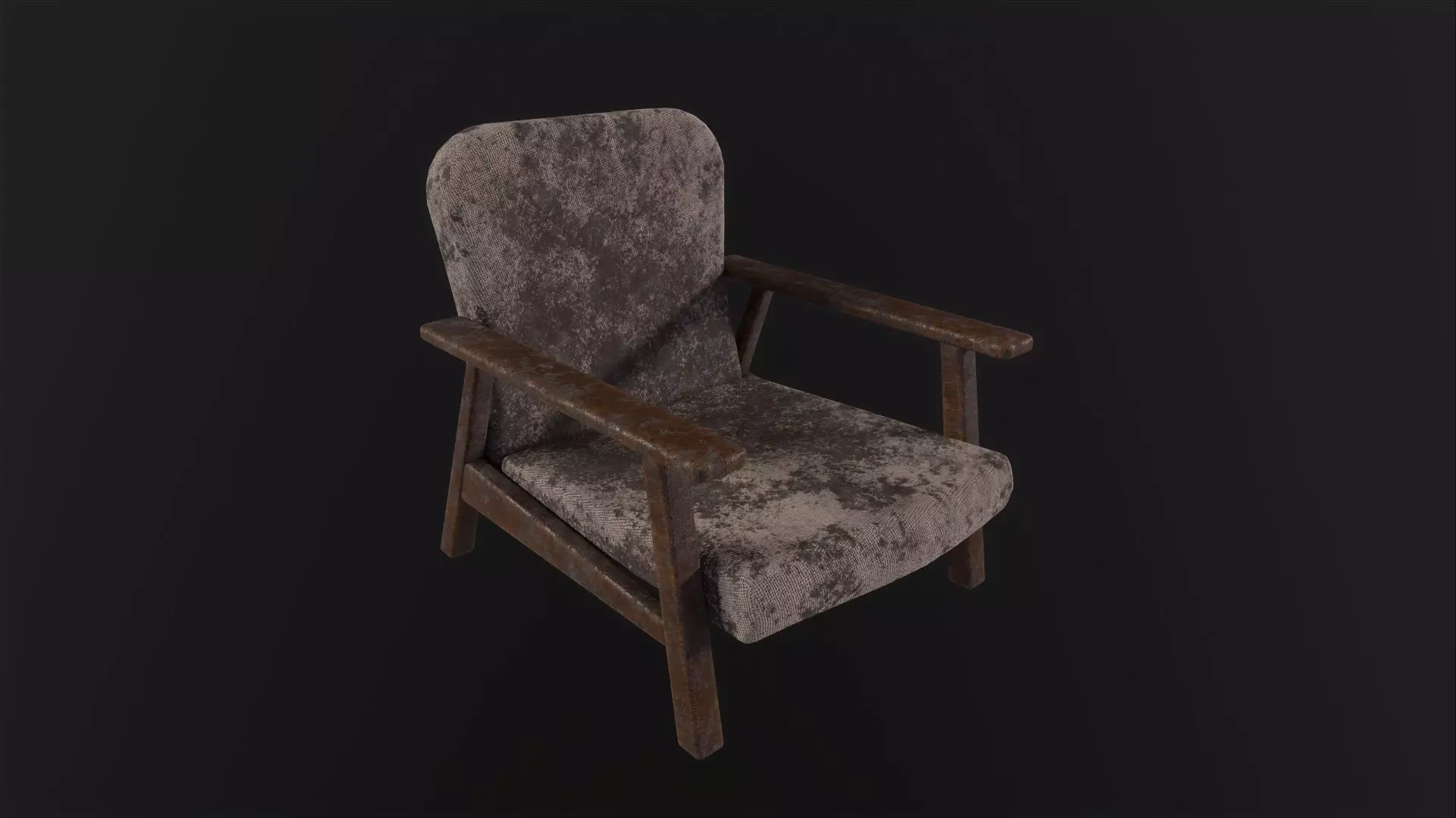 Post apocalyptic chair 3D Model Low-poly 3D model