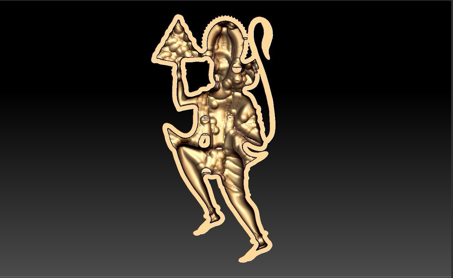 HUNUMAN PENDENT 3D print model_3