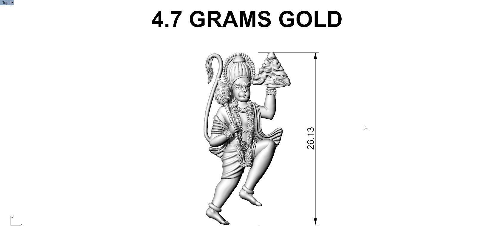 HUNUMAN PENDENT 3D print model_9