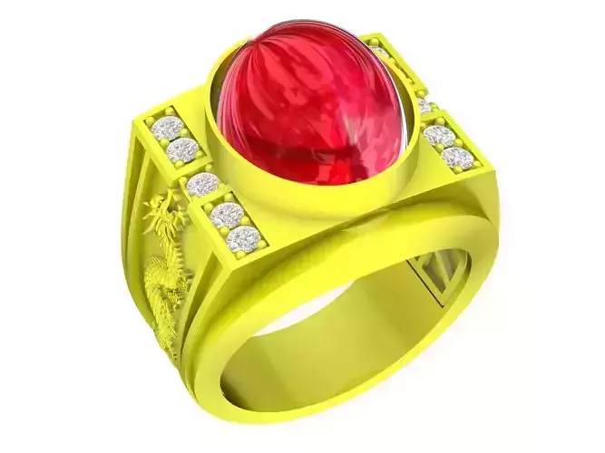 5405 Oval Ruby Dragon Men Ring