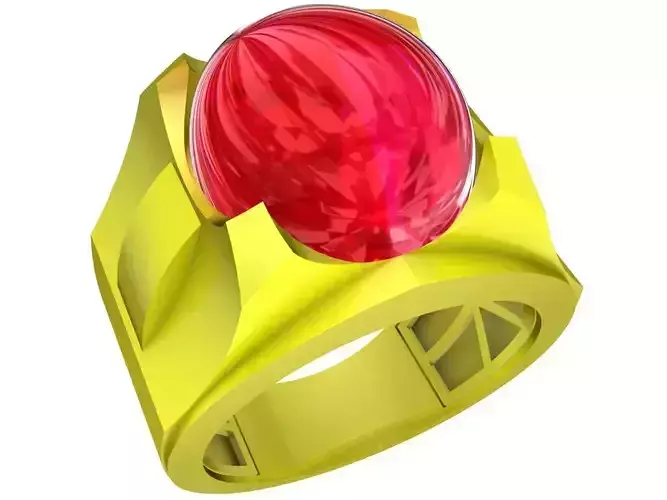 A5408 Oval Ruby New Style Fashion Men Ring 3D Model