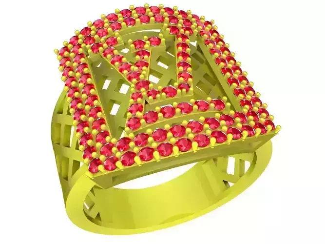 A5409 LV Diamond Women Ring 3D Model