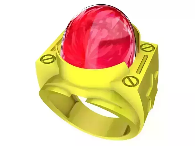 Fengshui Oval Men Ring 3D Print Model A5413