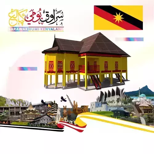 RUMAH TRADISIONAL MELAYU SARAWAK BUMI KENYALANG