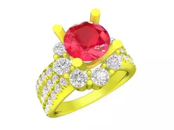 Luxury Fashion Diamond Women Ring 3D Model A5416
