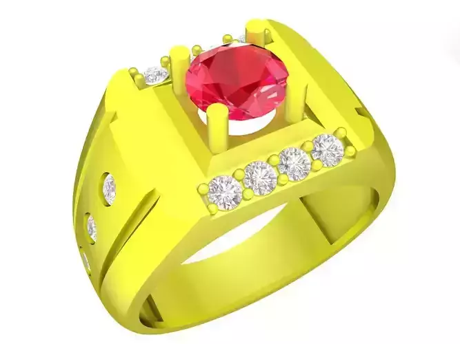 Korean Diamond Men Ring 3D Print Model A5421