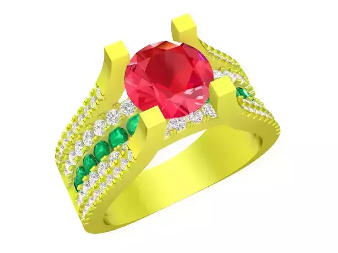 Diamond Fashion Ring for Asian Women 3D Model A5430