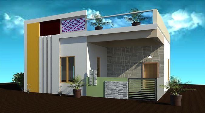Single floor building model 3D print model