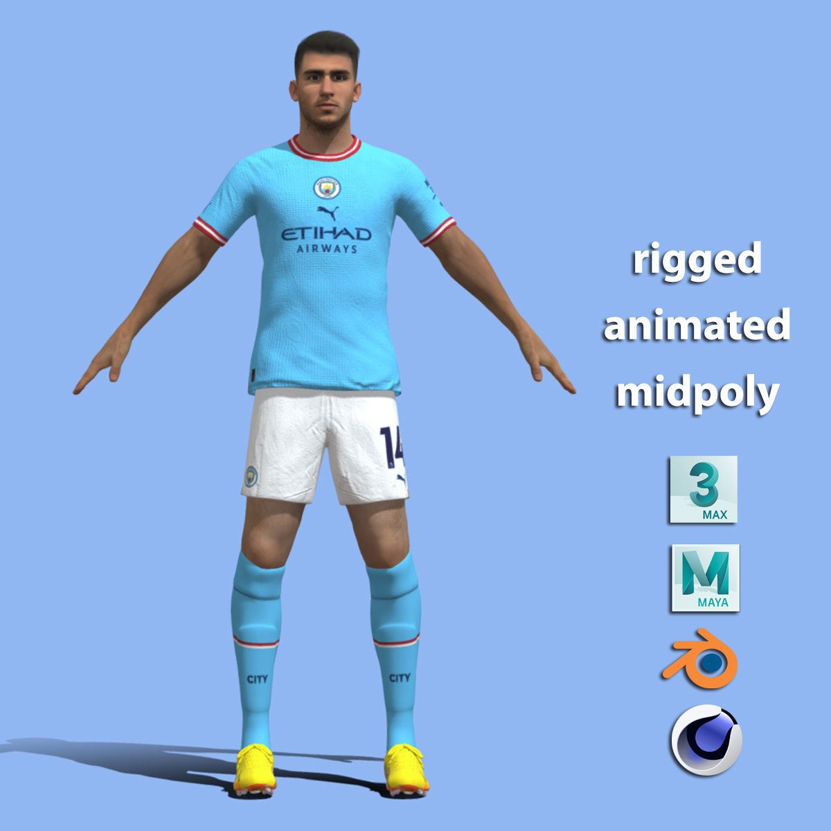 T-P Rigged Laporte Manchester City 3D model_2