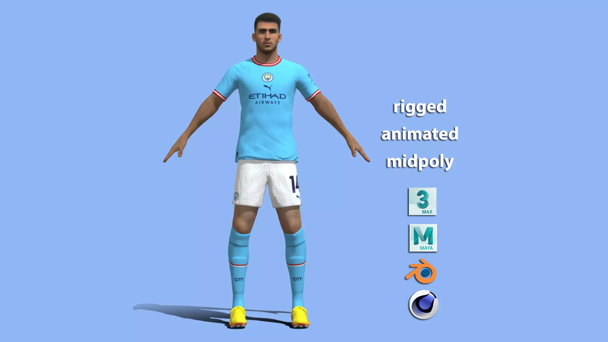 T-P Rigged Laporte Manchester City 3D model_0