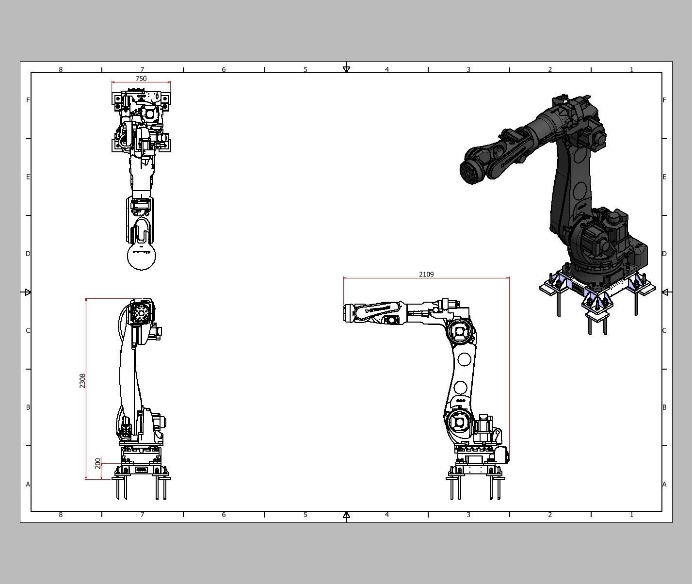 26360-Base for robot KAWASAKI BX100L-Hight 200  3D model_9
