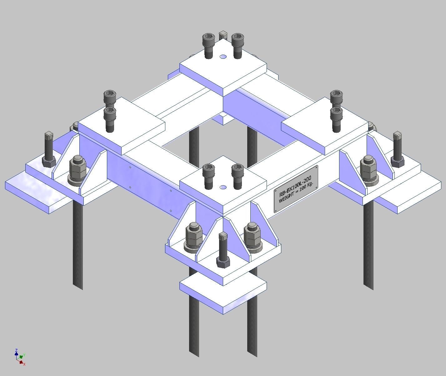 26360-Base for robot KAWASAKI BX100L-Hight 200  3D model_3