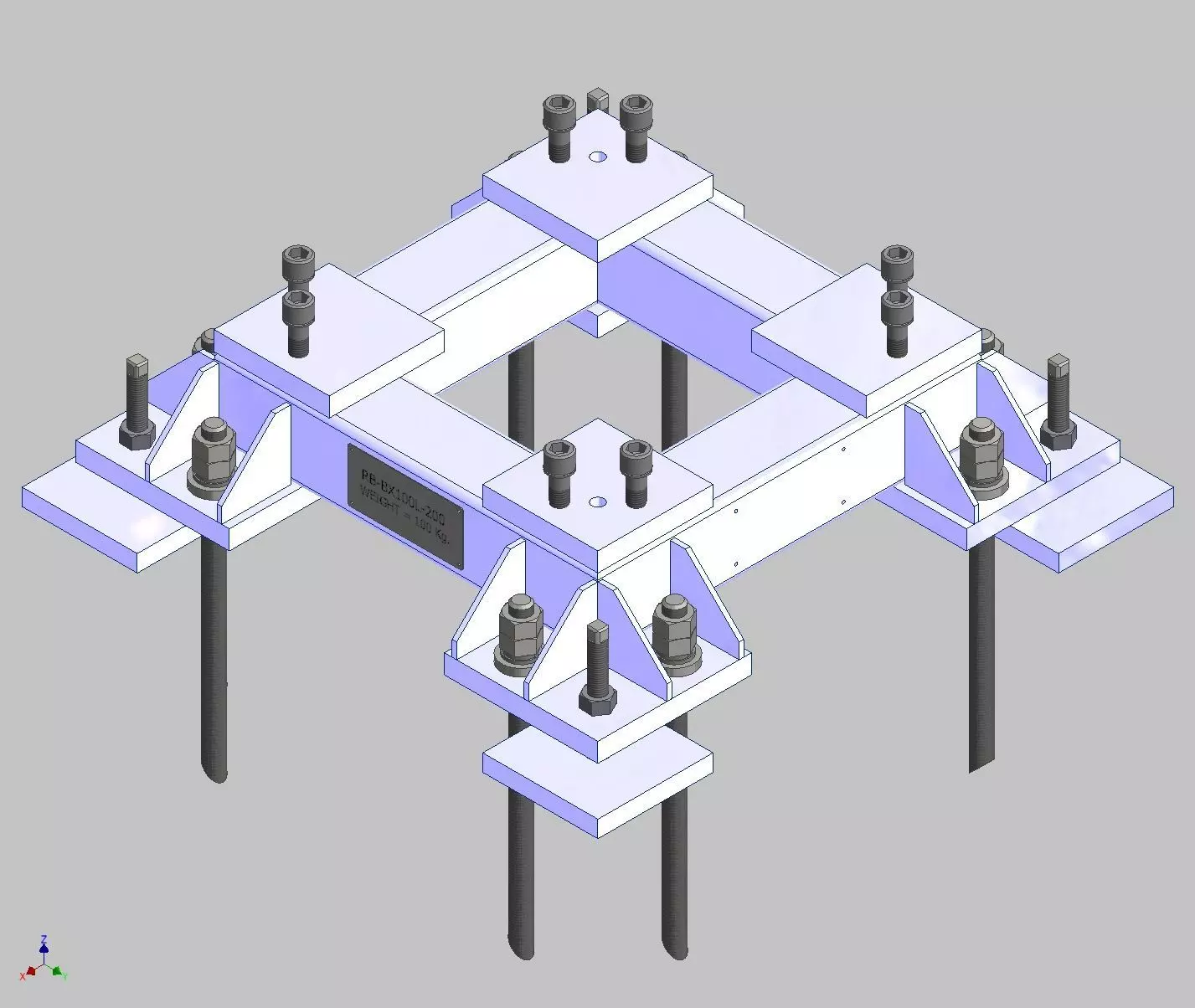26360-Base for robot KAWASAKI BX100L-Hight 200  3D model_0