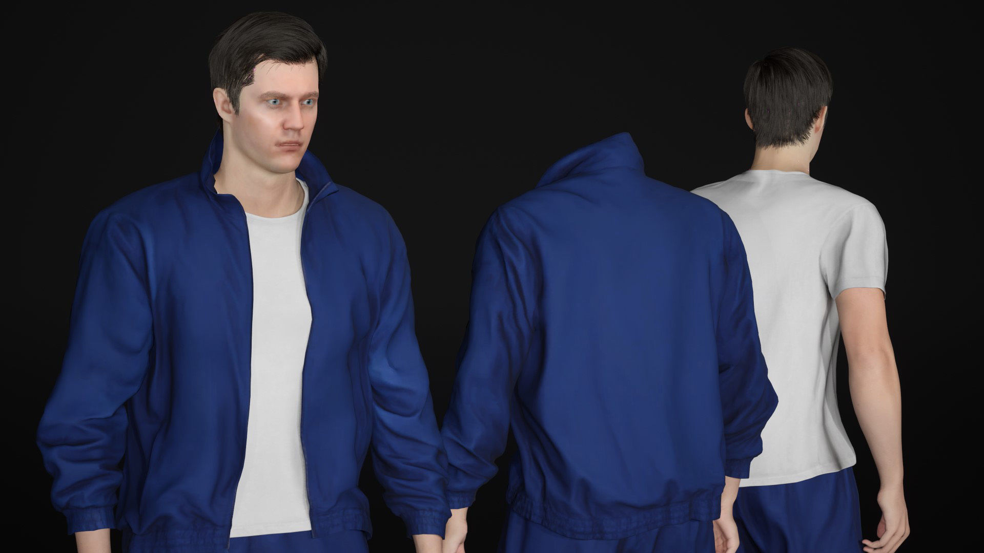 Man - Sport Outfit 2 - Modular - Rigged Low-poly 3D model_22