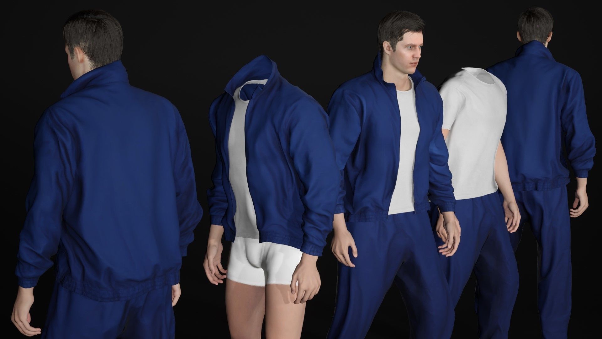 Man - Sport Outfit 2 - Modular - Rigged Low-poly 3D model_21