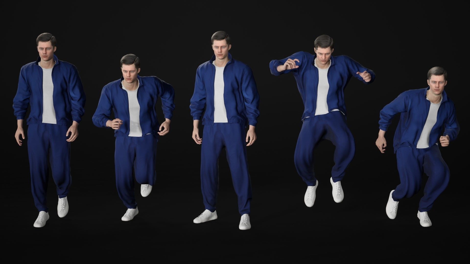 Man - Sport Outfit 2 - Modular - Rigged Low-poly 3D model_16