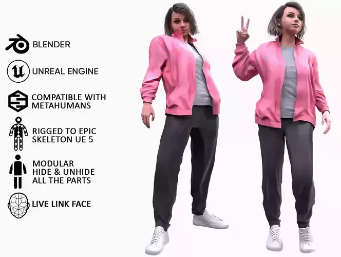 Woman - Sport Outfit 2 - Modular - Rigged