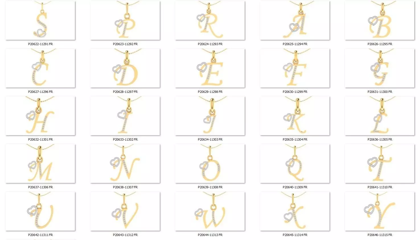 Alphabet with heart 26 3D print model_0