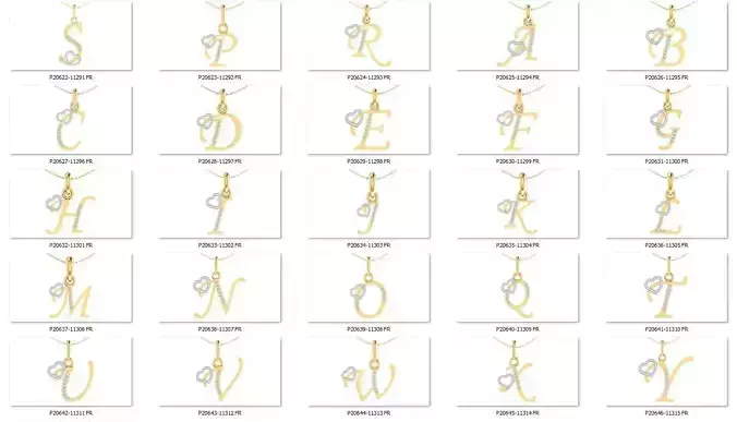 Alphabet with heart 26