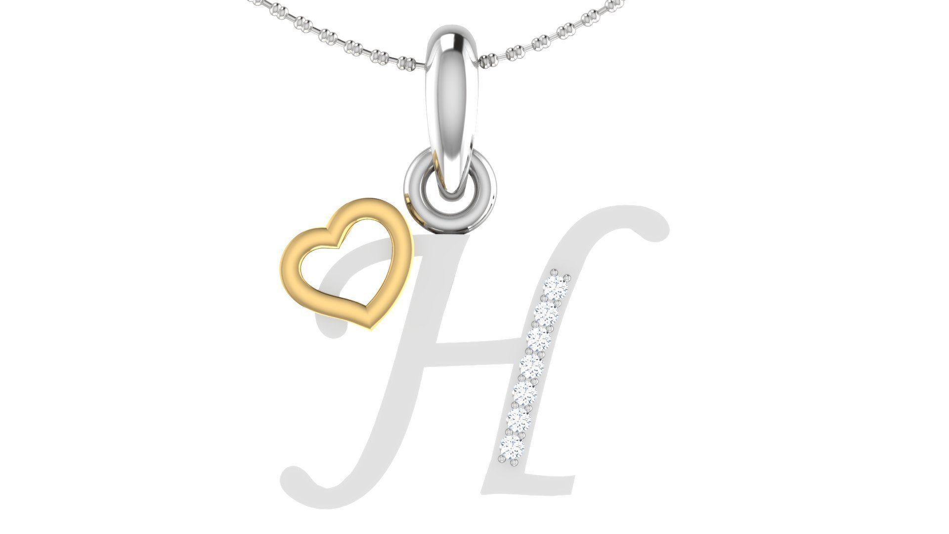 Alphabet with heart 26 3D print model_45