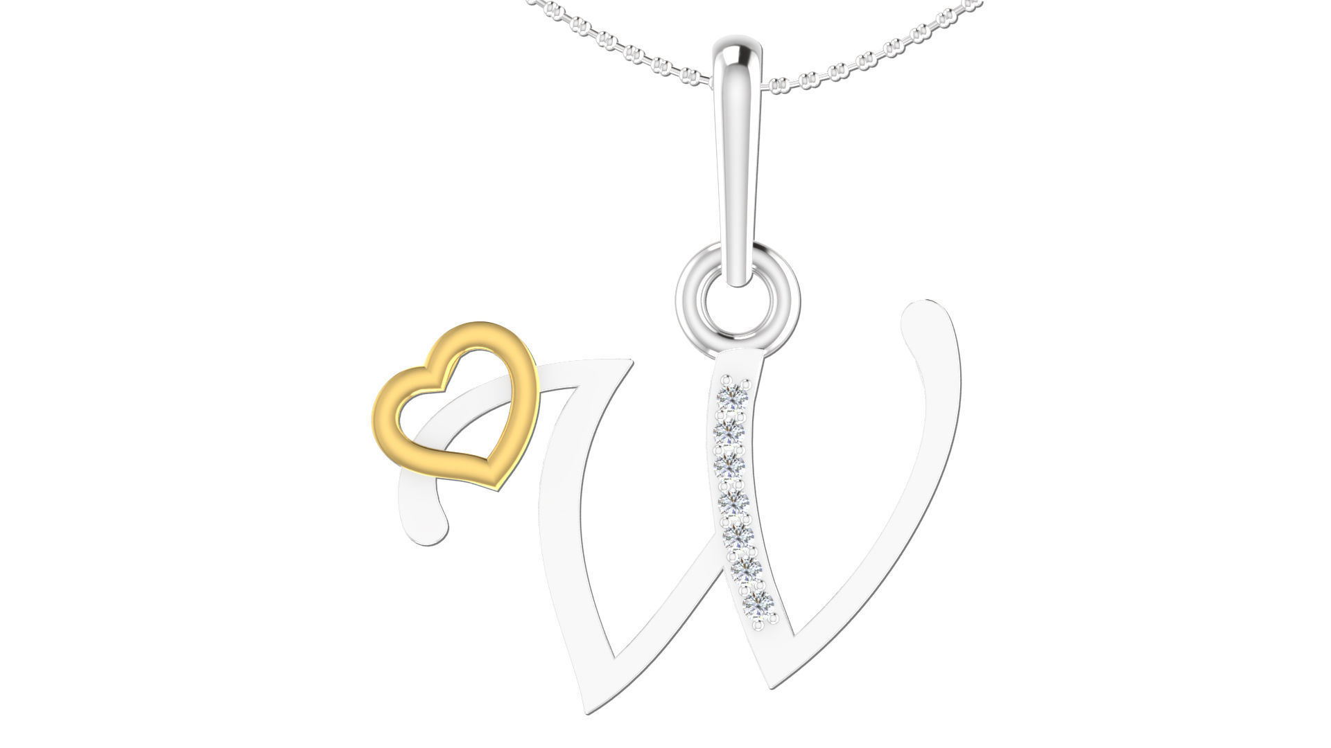 Alphabet with heart 26 3D print model_50