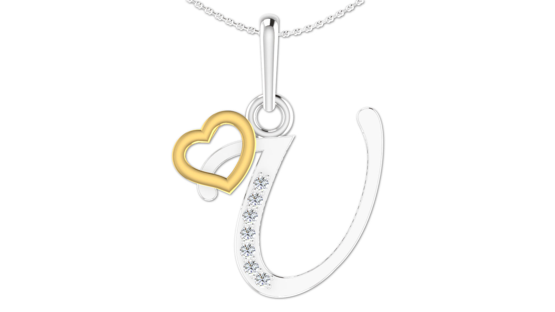 Alphabet with heart 26 3D print model_51