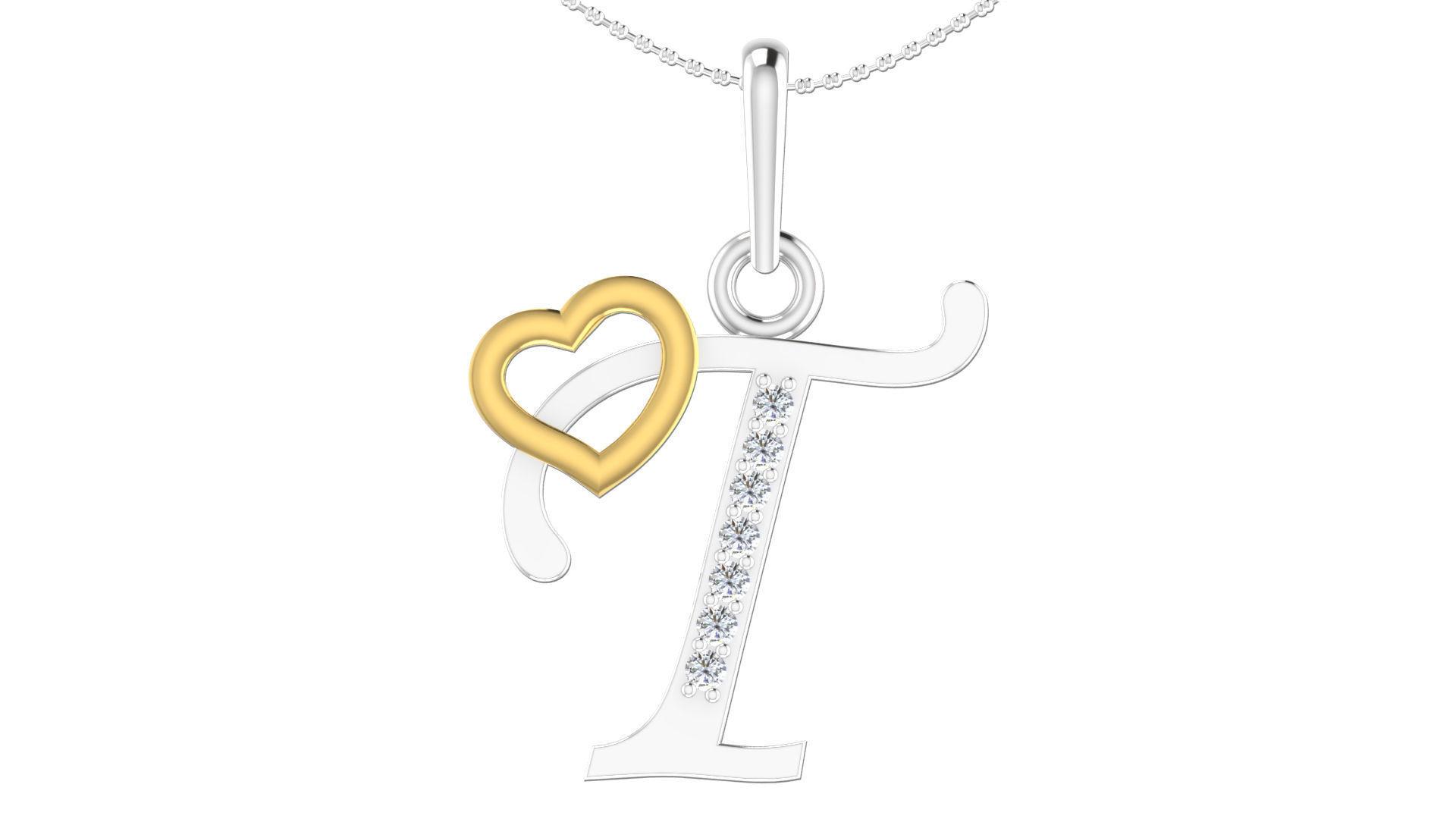 Alphabet with heart 26 3D print model_47