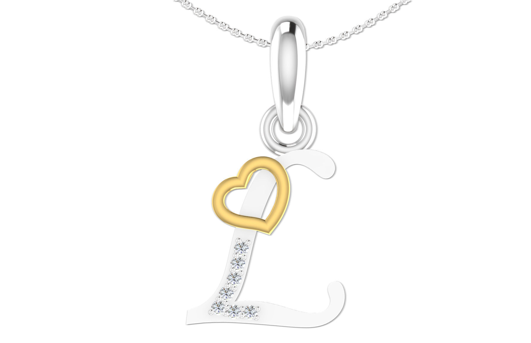 Alphabet with heart 26 3D print model_42