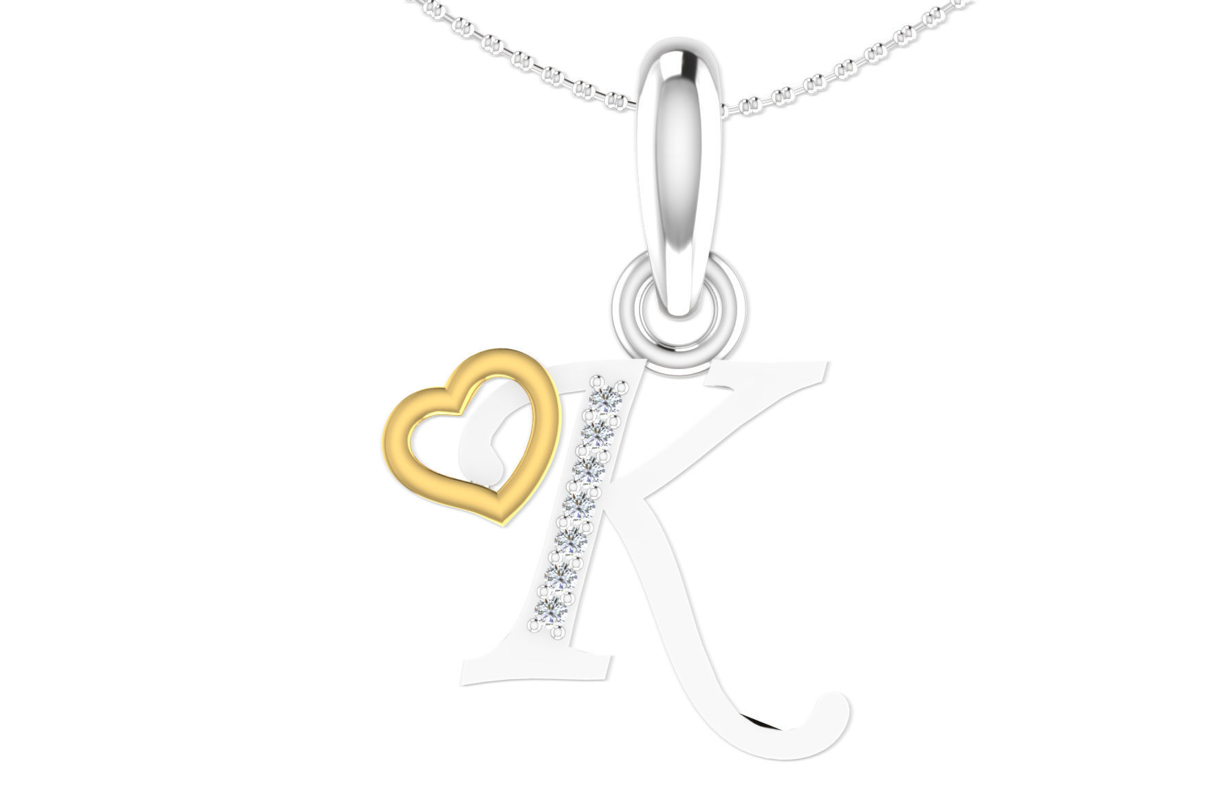 Alphabet with heart 26 3D print model_39