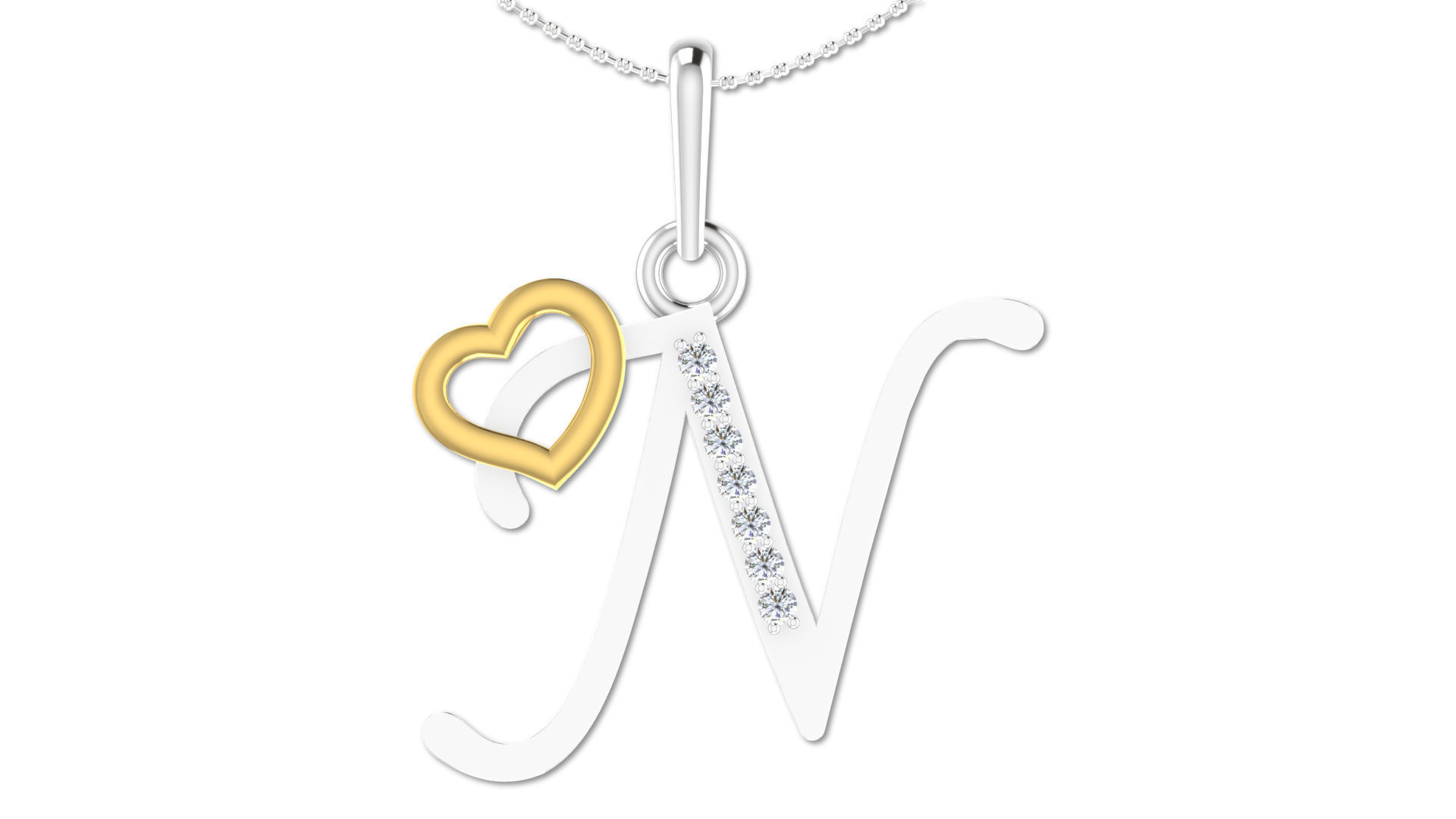 Alphabet with heart 26 3D print model_44