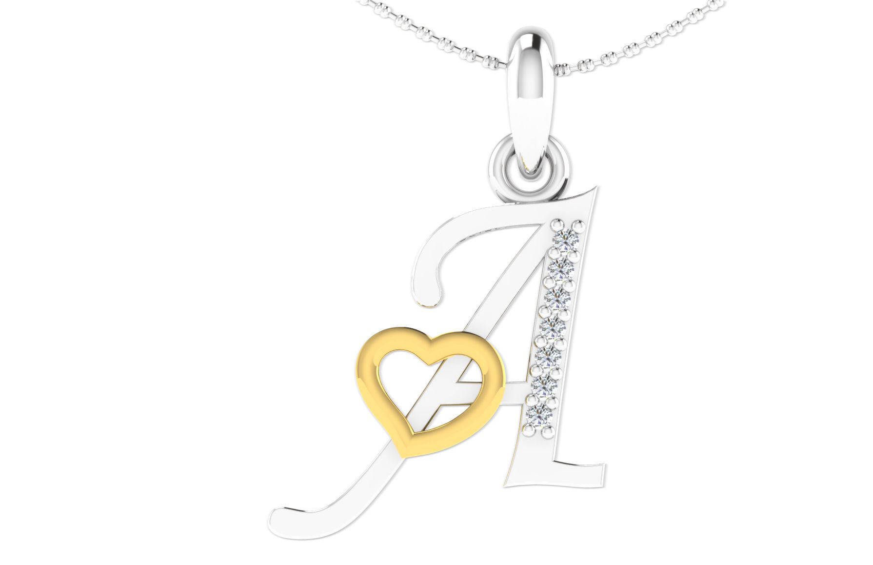 Alphabet with heart 26 3D print model_34