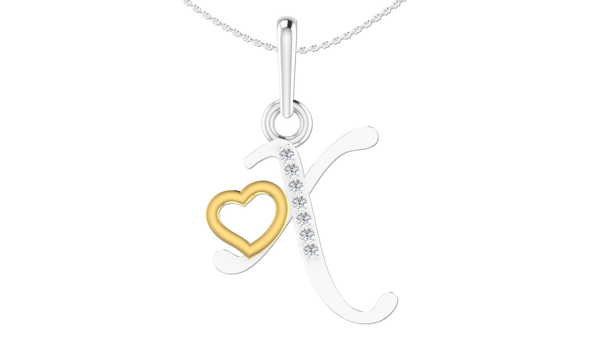 Alphabet with heart 26 3D print model_52