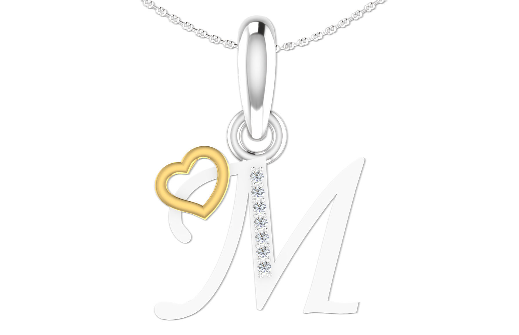 Alphabet with heart 26 3D print model_41