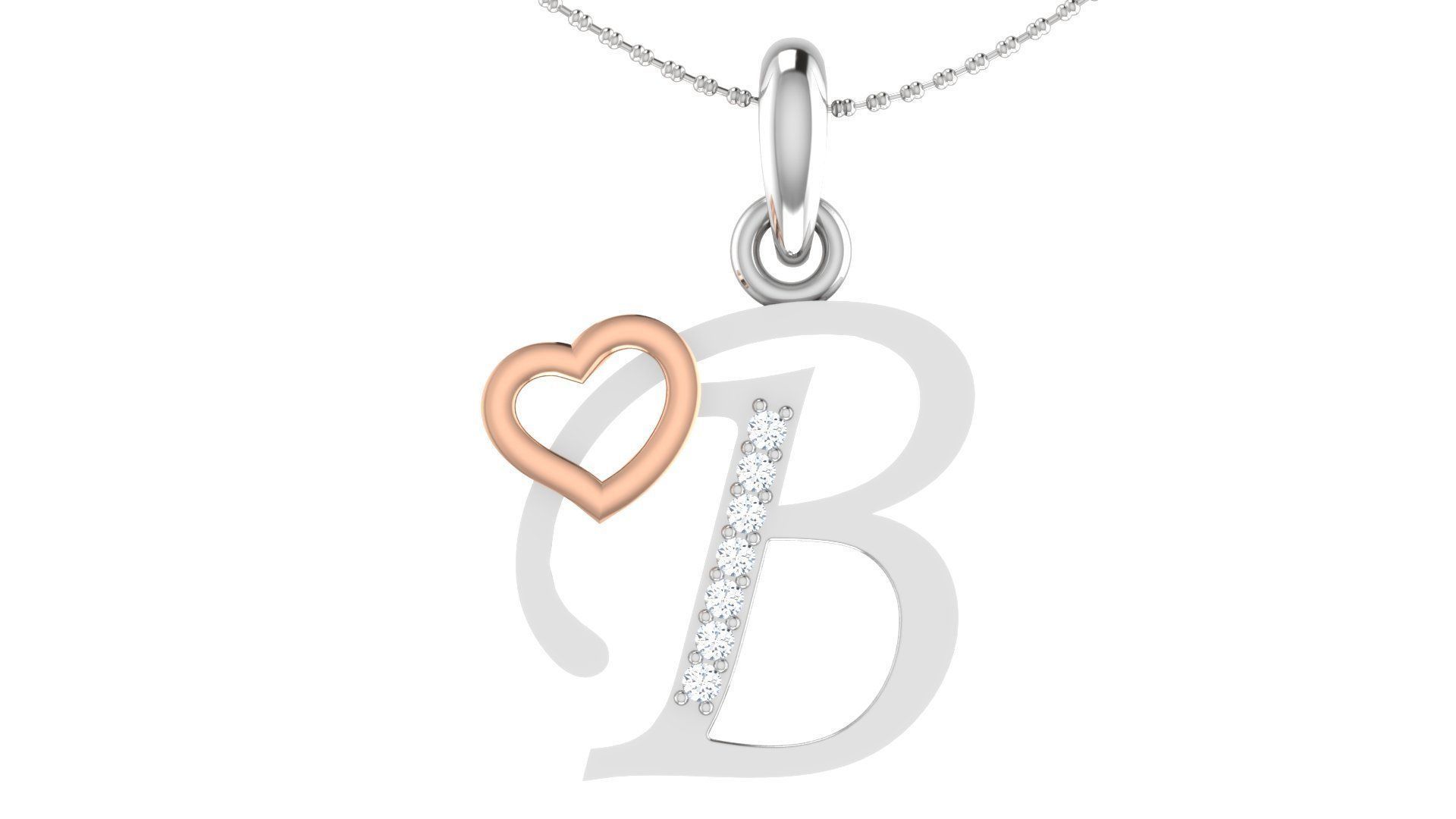 Alphabet with heart 26 3D print model_28